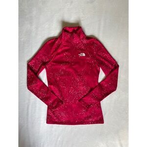 The North Face Womens XS Pink Galaxy Splatter Print 1/4 Zip‎ Running Pullover